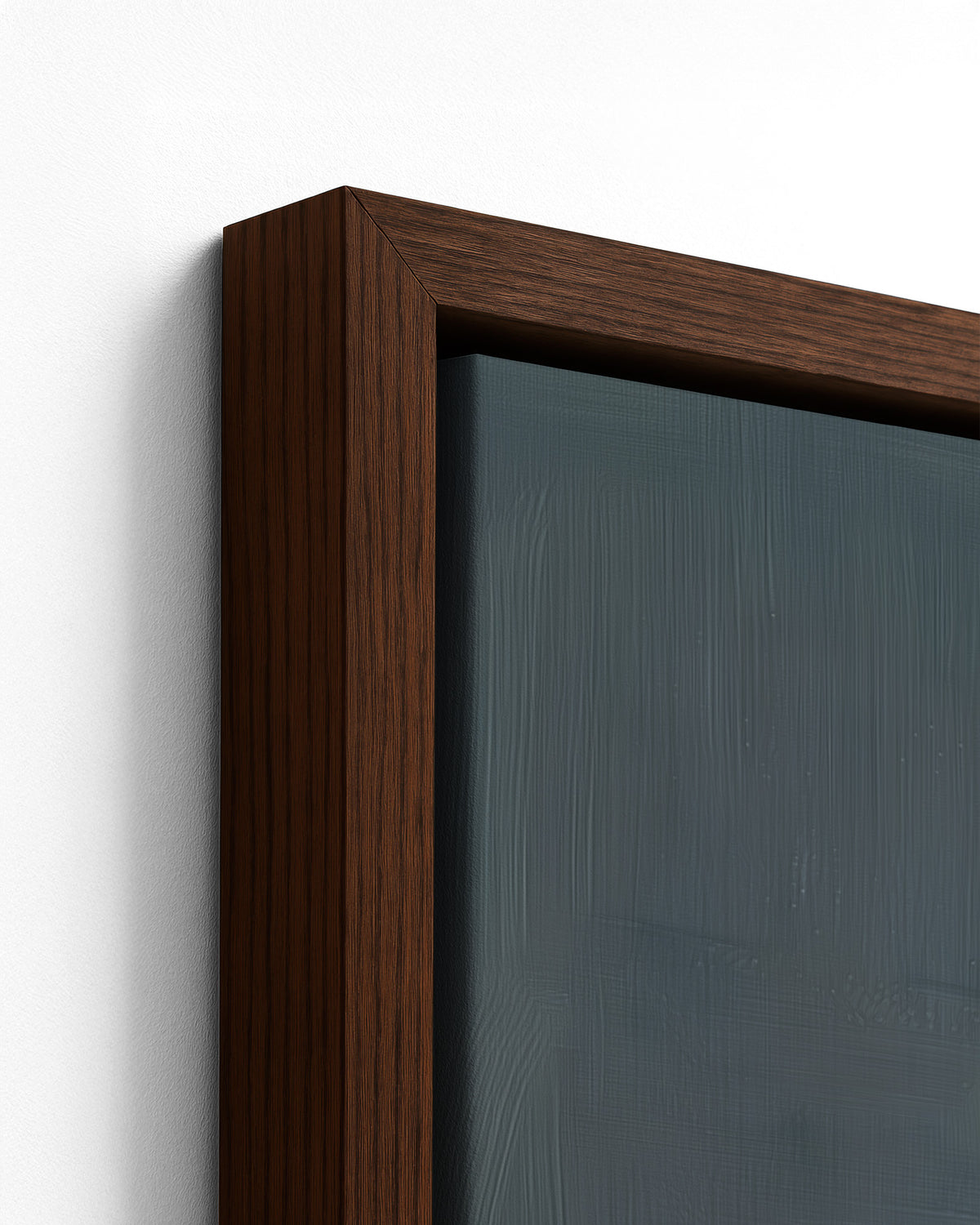 Wrapped Up - Dark Wood Framed Canvas Detail