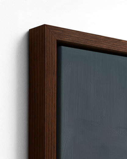 Wrapped Up - Dark Wood Framed Canvas Detail