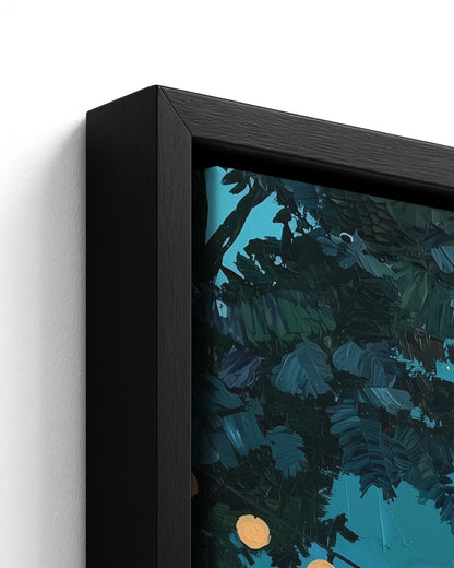 Smoke & Stars - Black Framed Canvas Detail