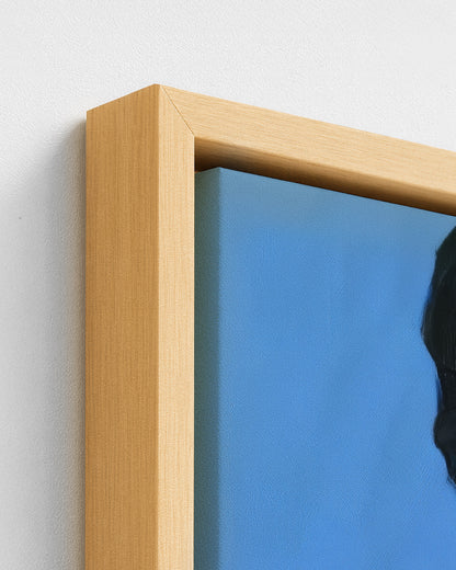 Tied in Blue - Wood Framed Canvas Detail