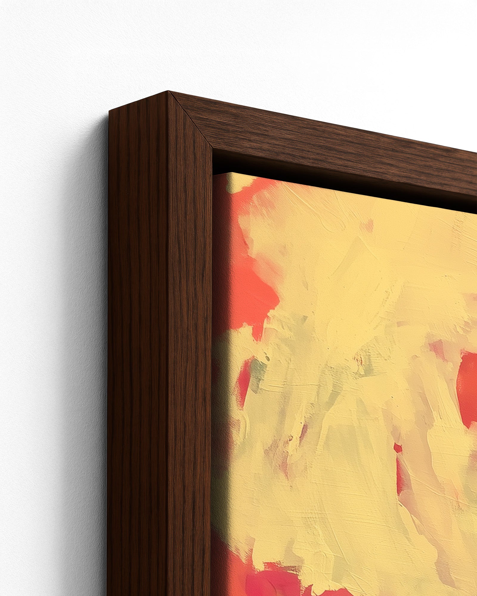 Morning Kettle - Dark Wood Framed Canvas Detail