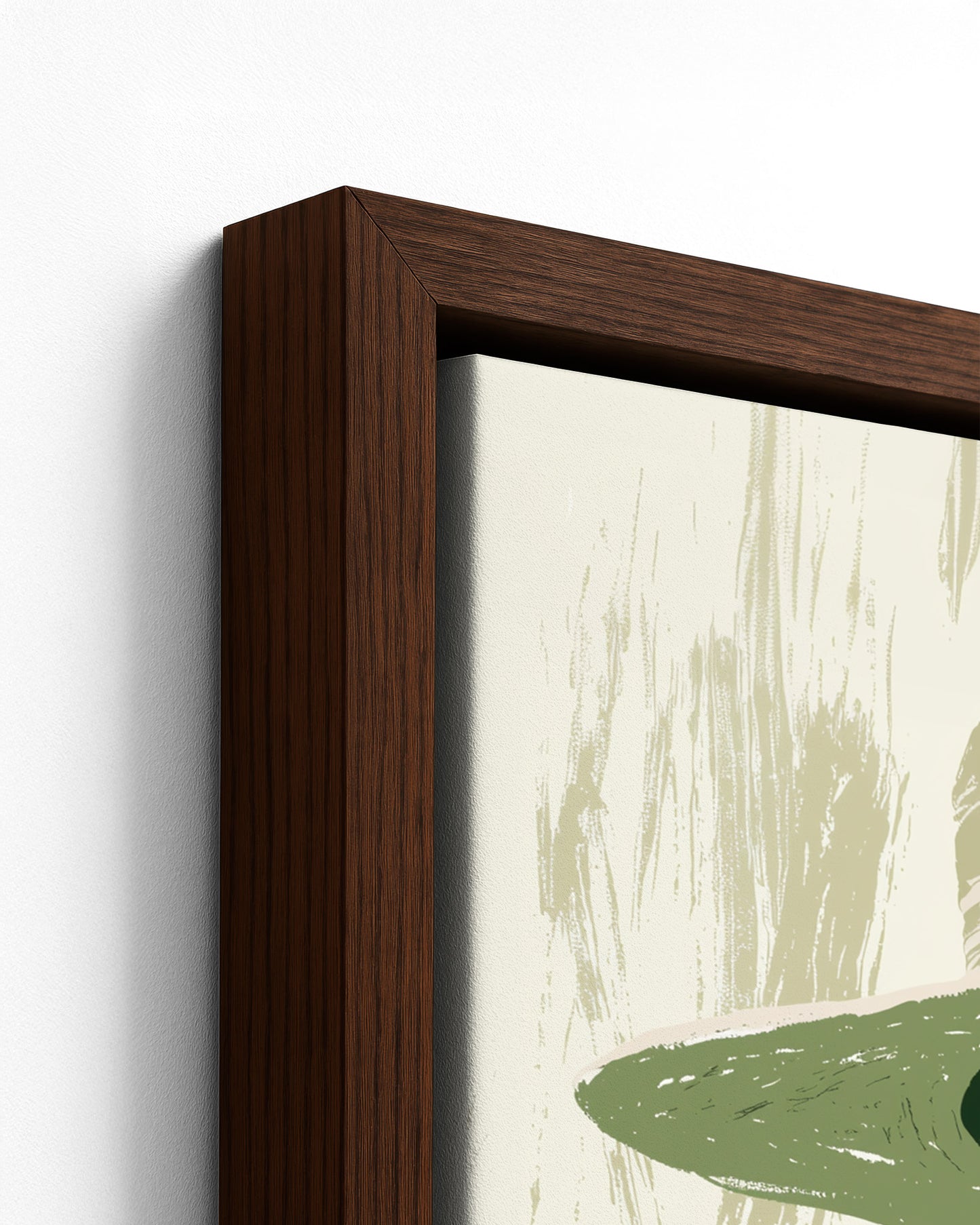 Cool Breeze - Dark Wood Framed Canvas Detail