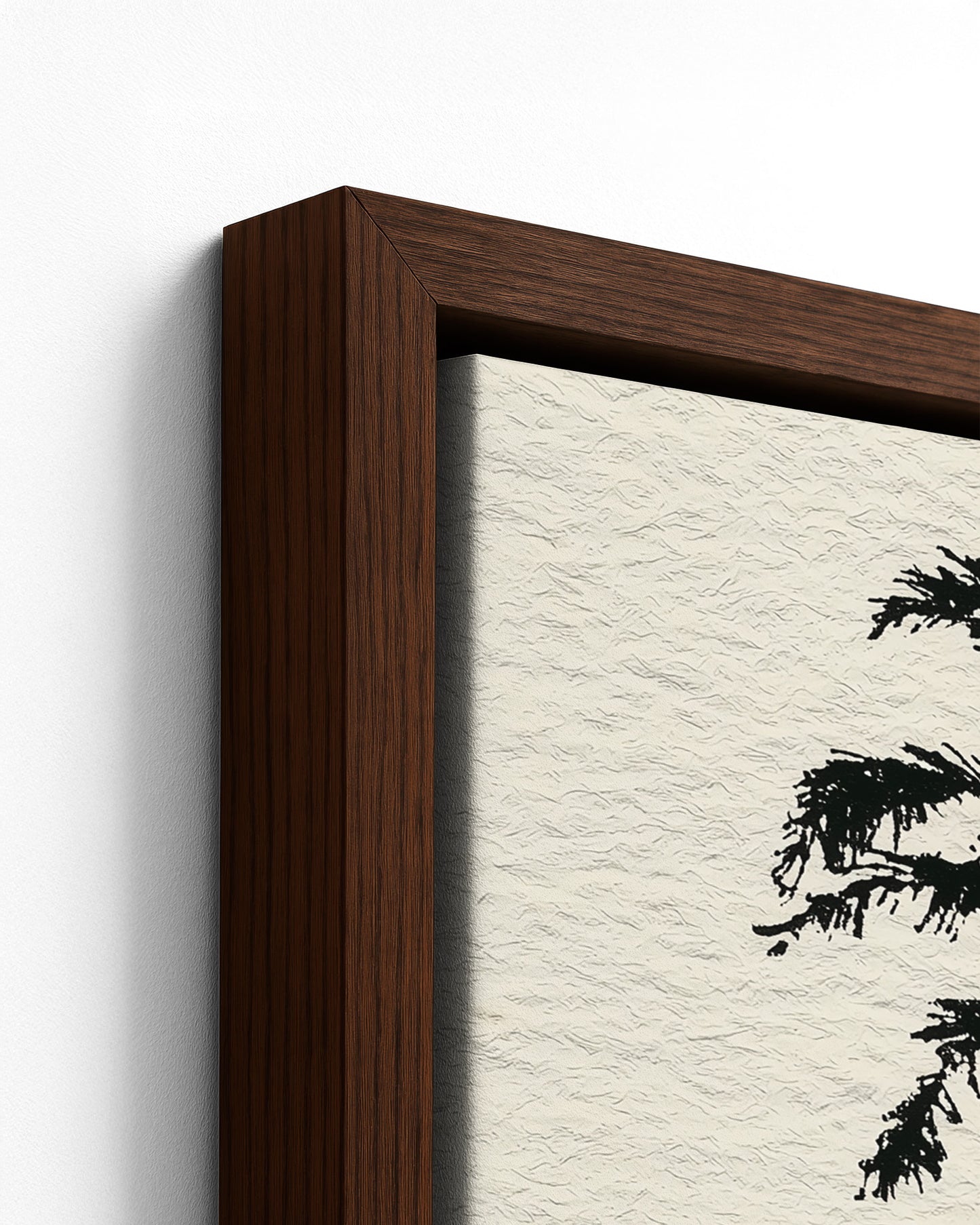 Barefoot Football - Dark Wood Framed Canvas Detail