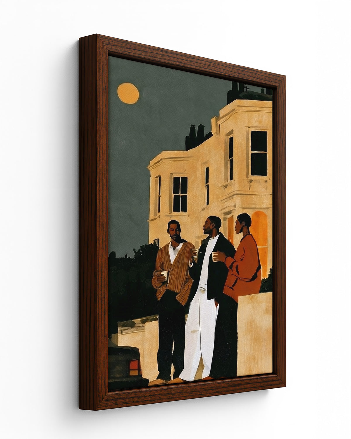 Front Steps - Dark Wood Framed Canvas