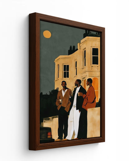 Front Steps - Dark Wood Framed Canvas