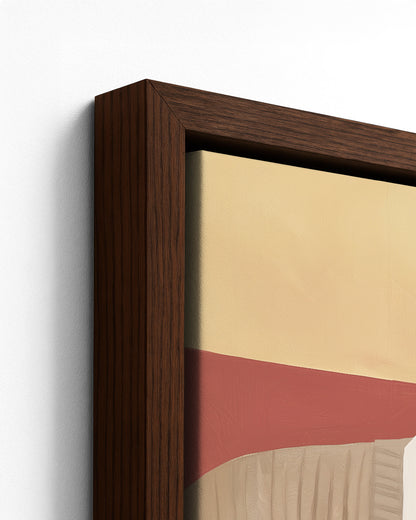 Drop the Needle - Dark Wood Framed Canvas Detail