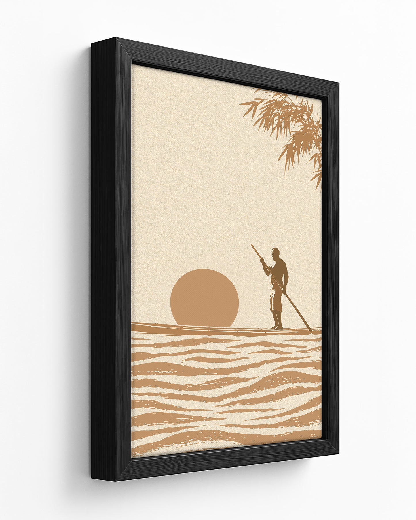 Rio Grande Drift - Dark Wood Framed Canvas