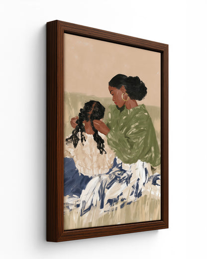 Her Mother's Hands - Dark Wood Framed Canvas