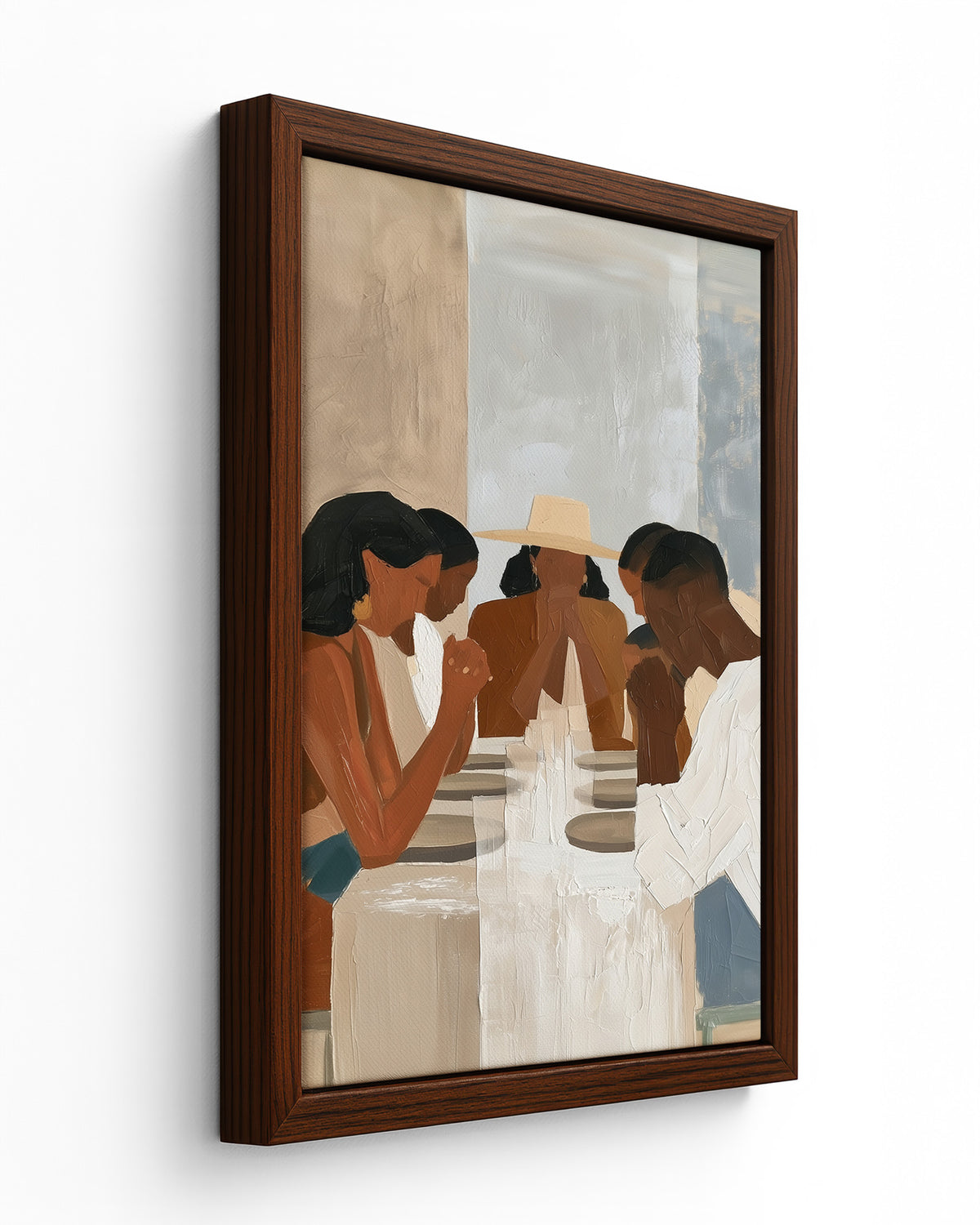 Say Grace - Dark Wood Framed Canvas