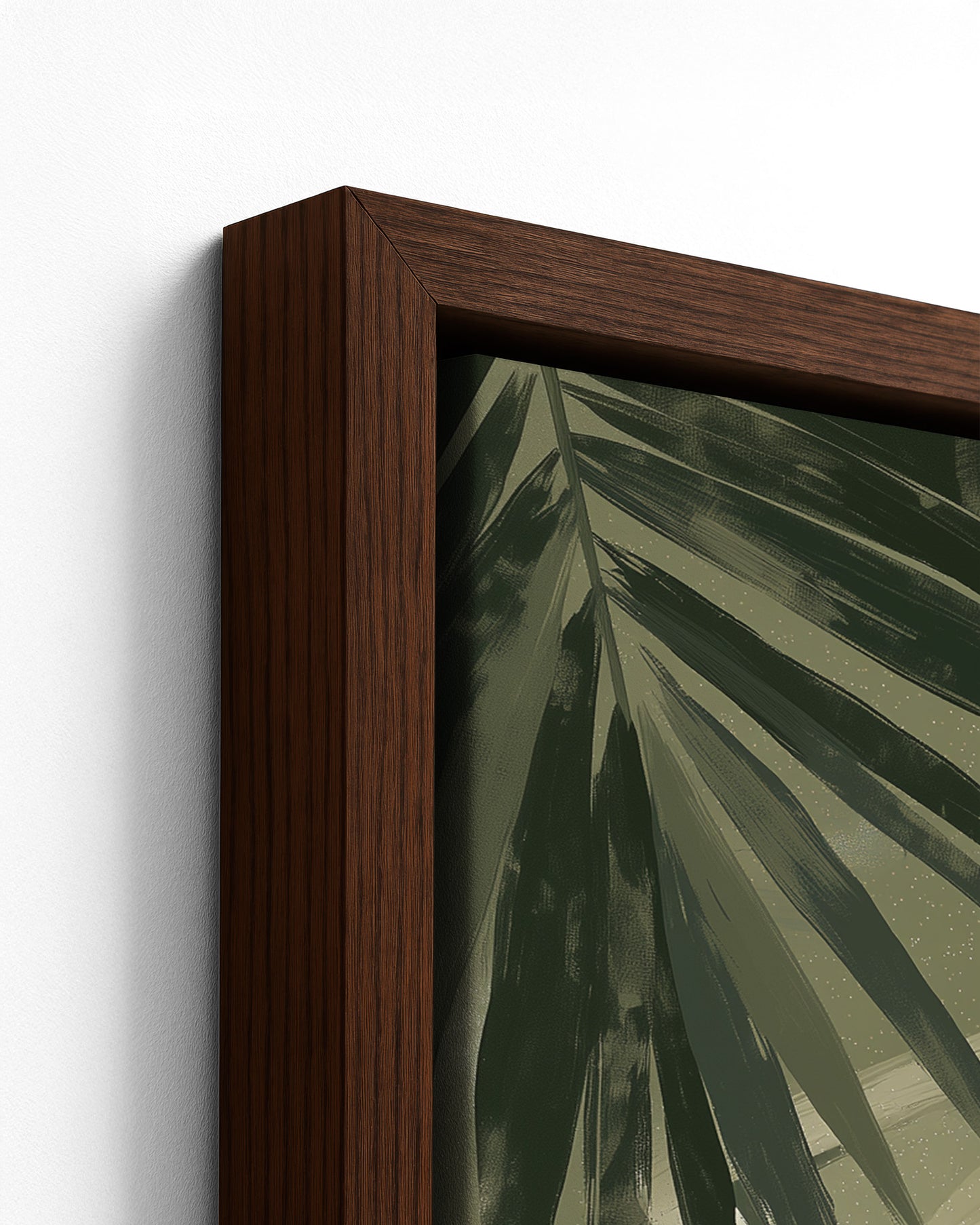 Island Ease - Dark Wood Framed Canvas Detail
