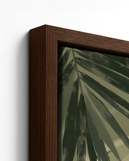 Island Ease - Dark Wood Framed Canvas Detail