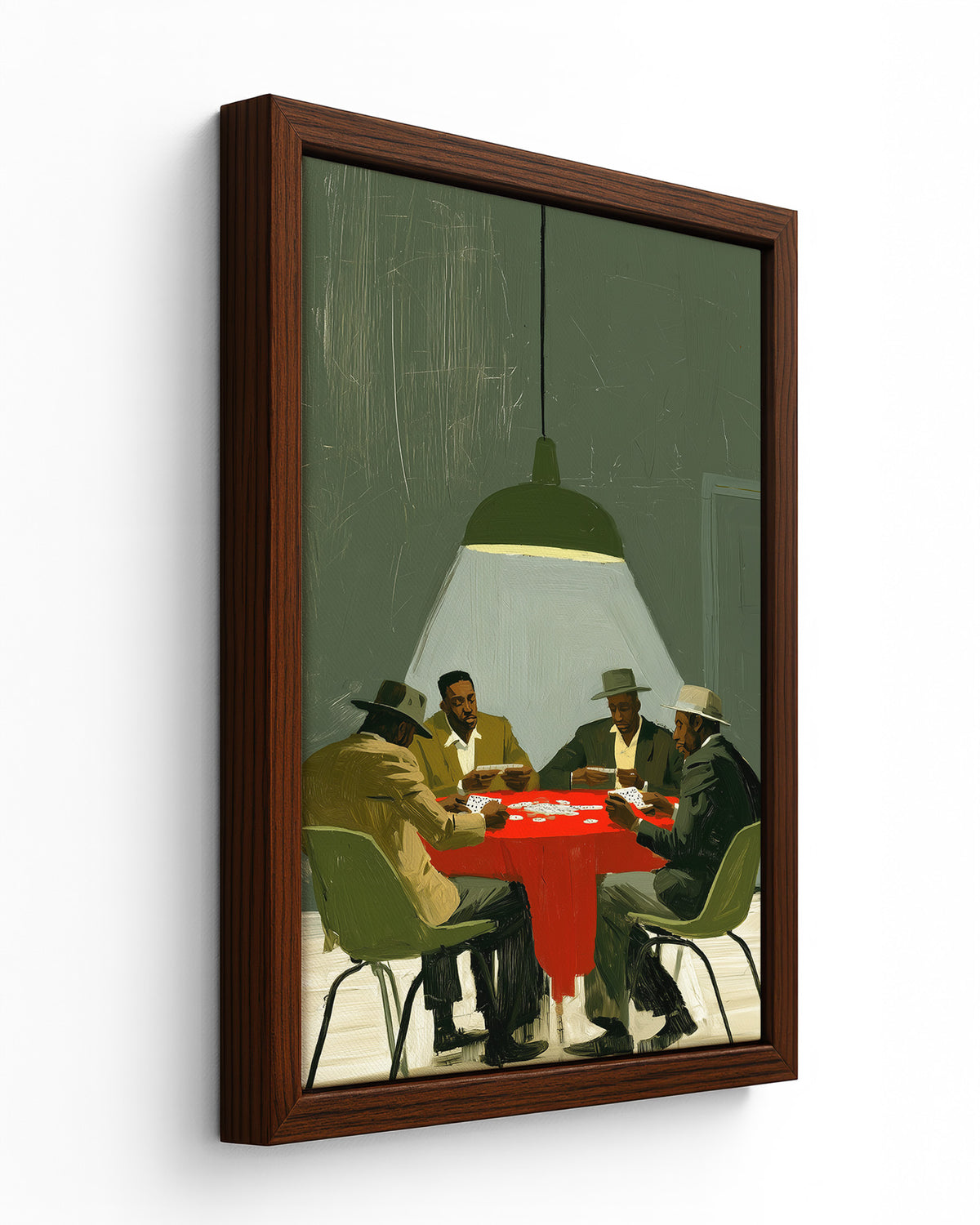 Dominoes - Dark Wood Framed Canvas