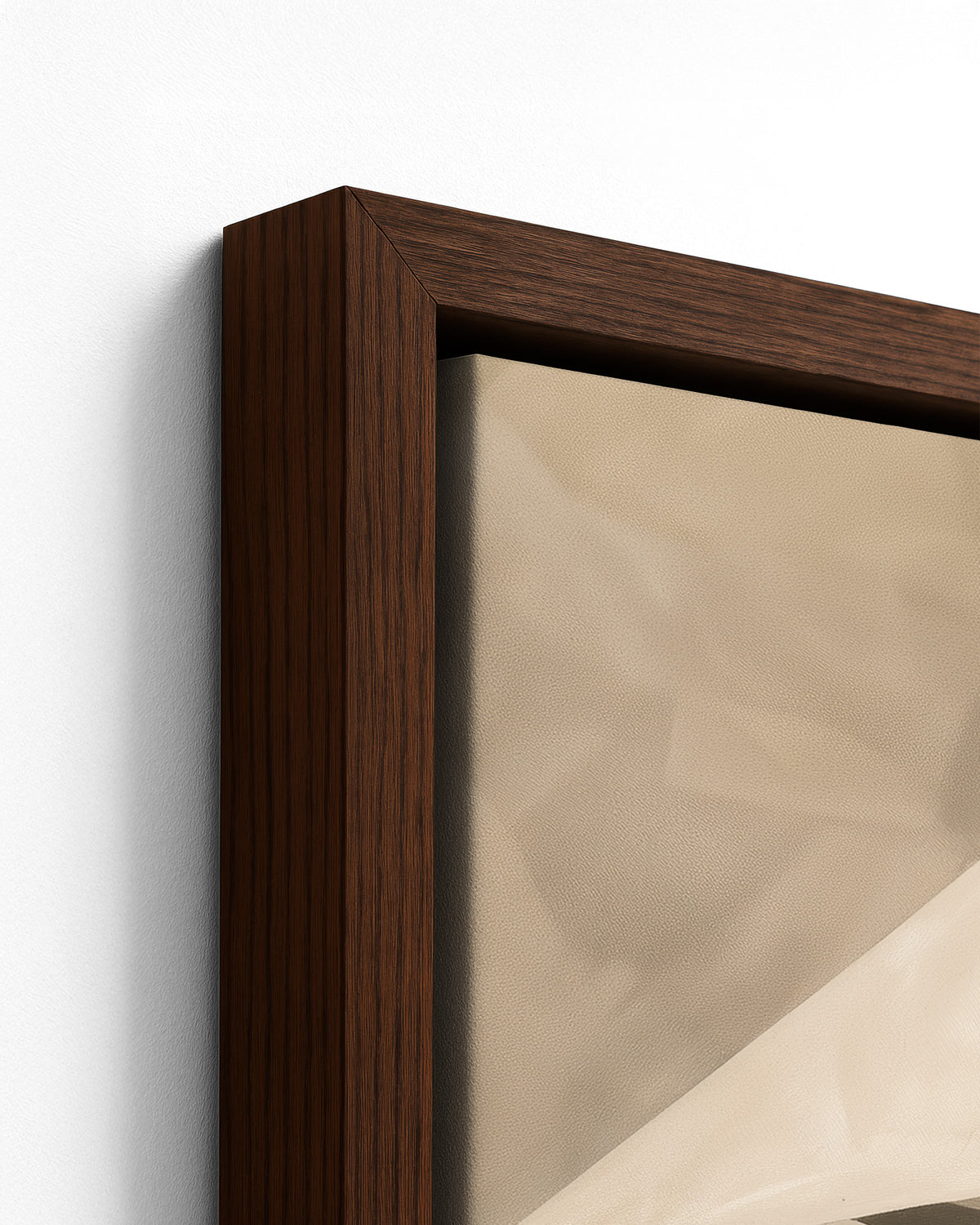 Kneading - Dark Wood Framed Canvas Detail