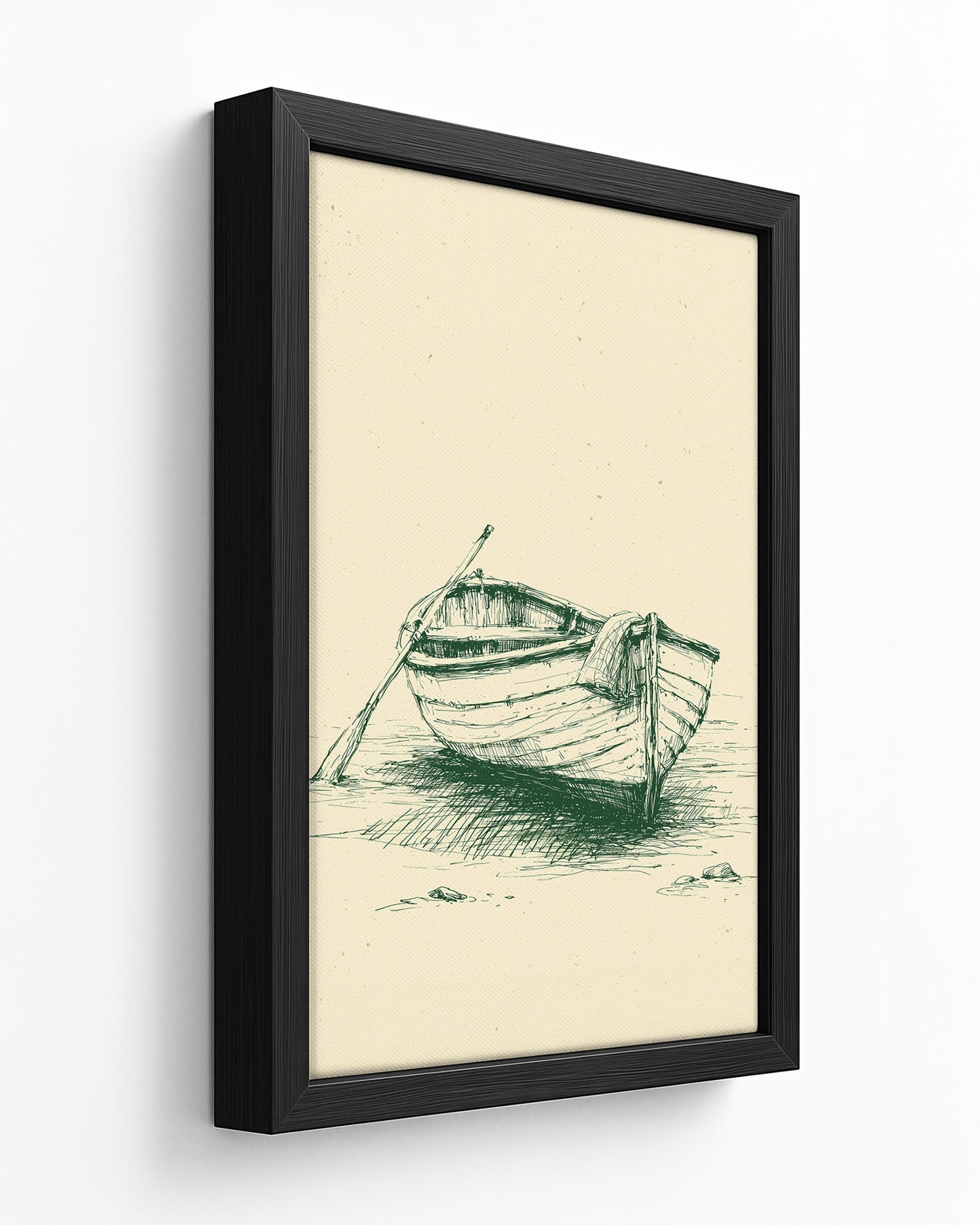 Quiet Harbour - Dark Wood Framed Canvas