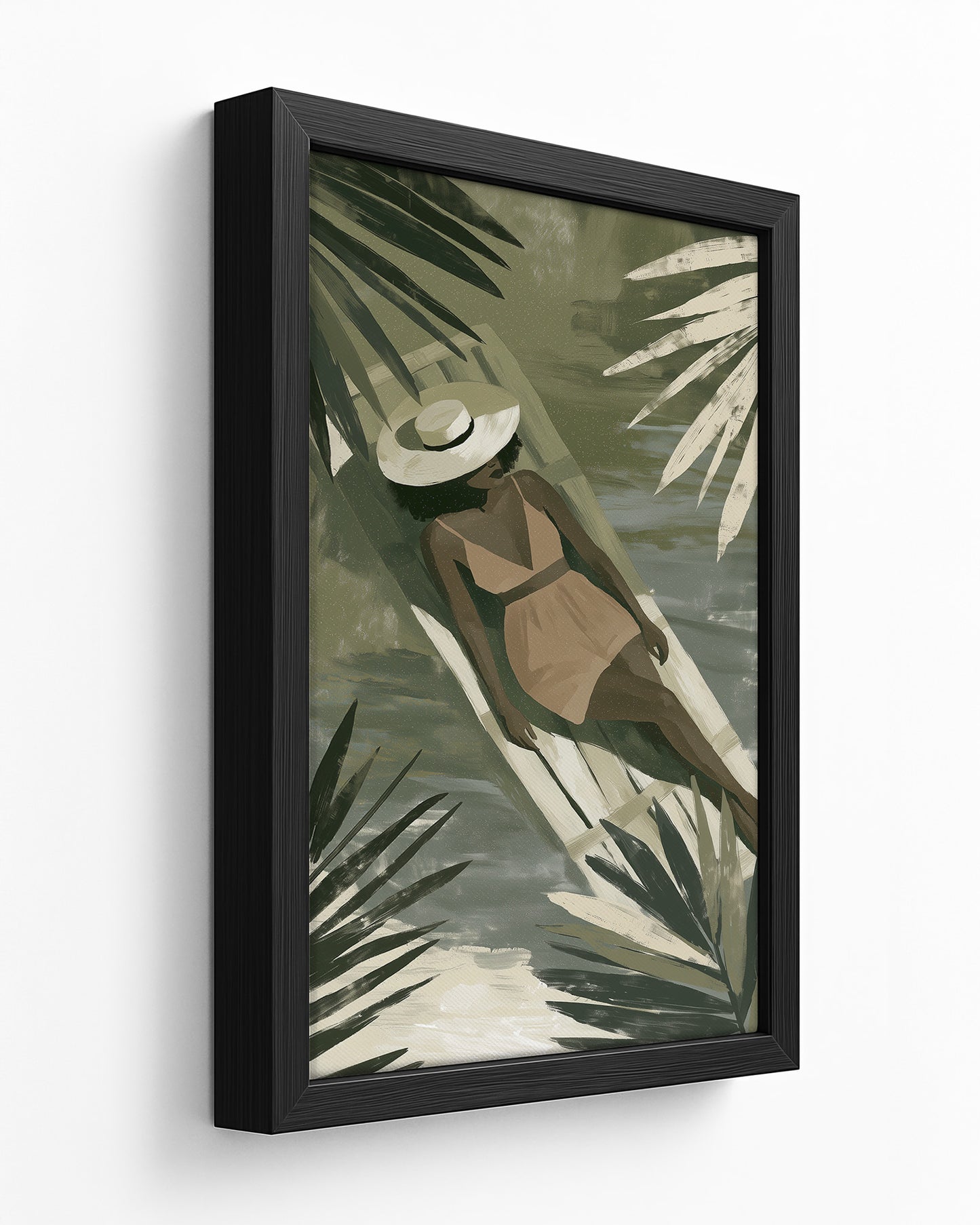 Island Ease - Dark Wood Framed Canvas