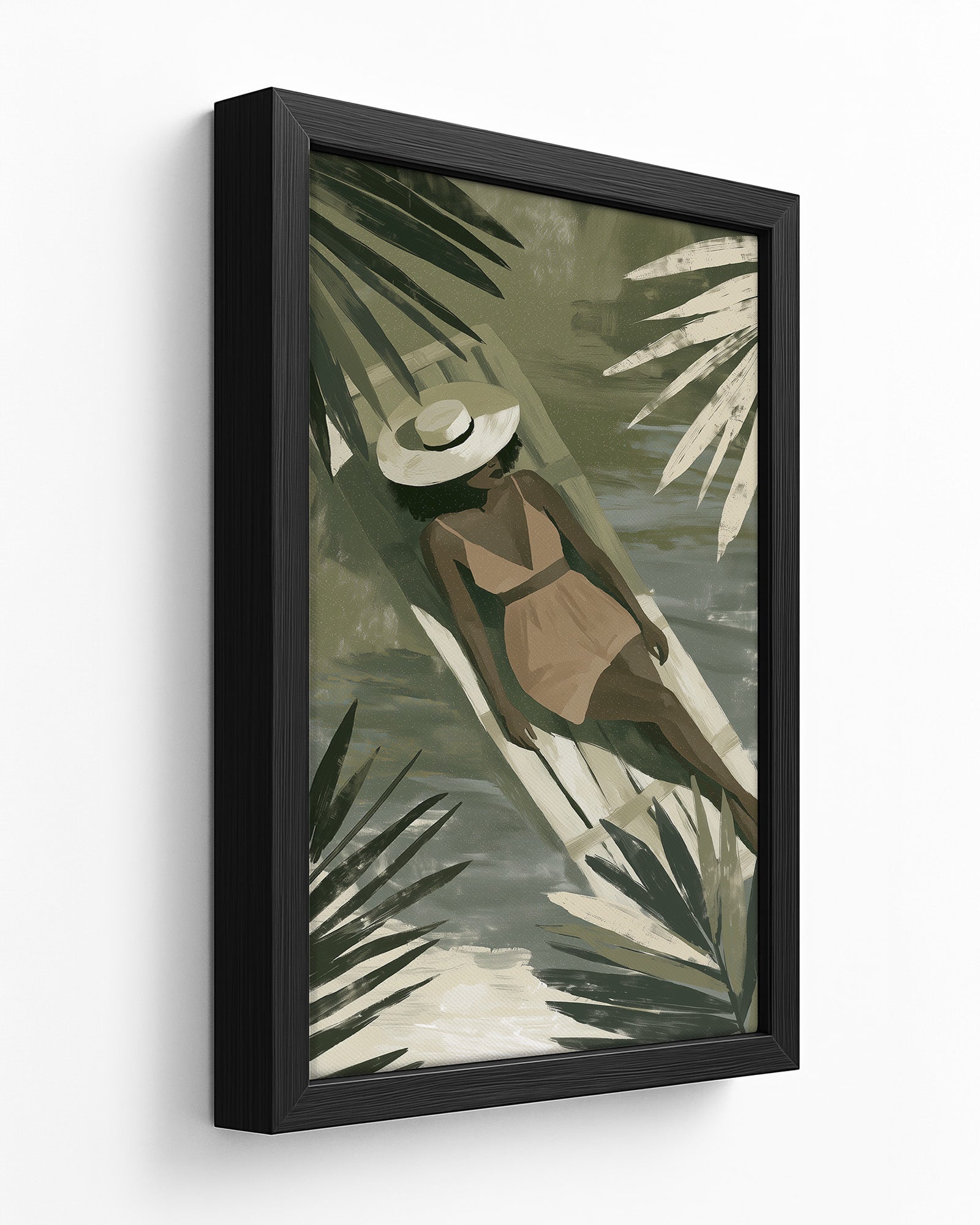 Island Ease - Dark Wood Framed Canvas
