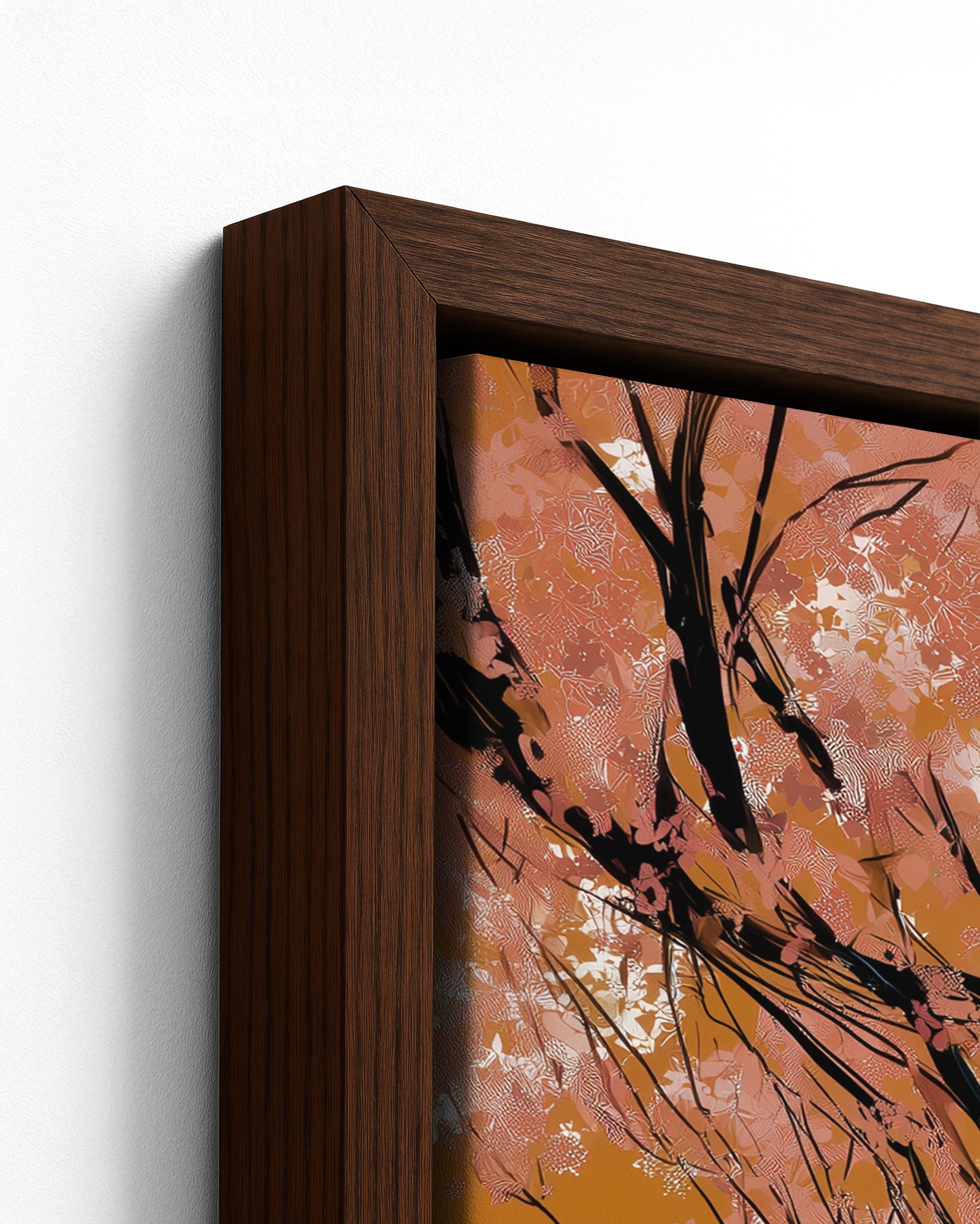 Lignum Vitae - Dark Wood Framed Canvas Detail