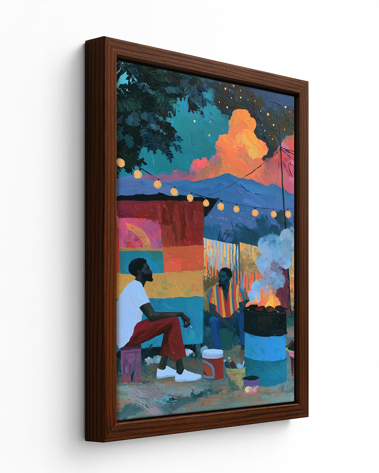 Smoke & Stars - Black Framed Canvas