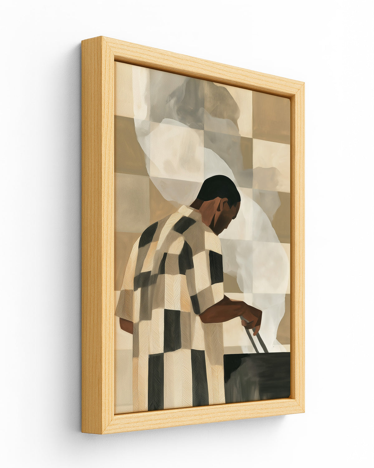 Tending the Coals - Wood Framed Canvas