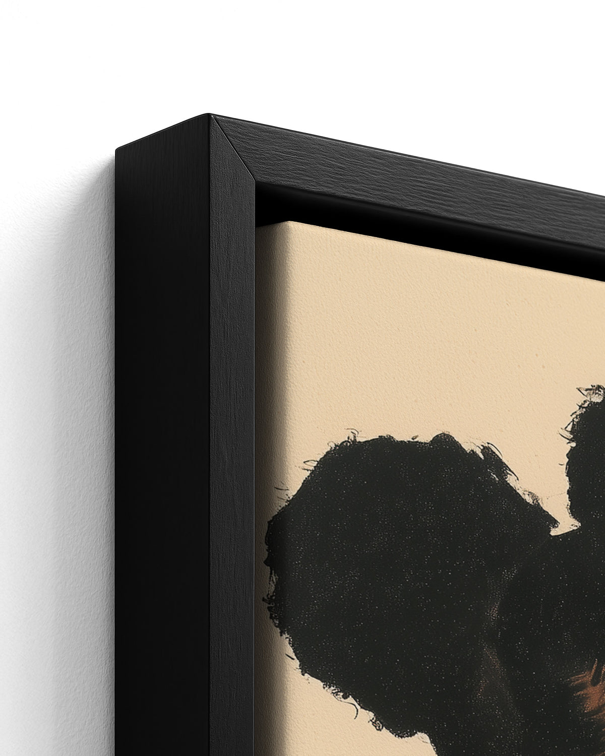 Three in a Row - Black Framed Canvas Detail