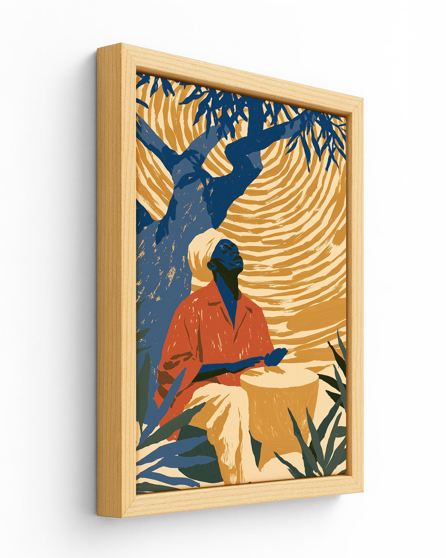 The Drummer - Wood Framed Canvas