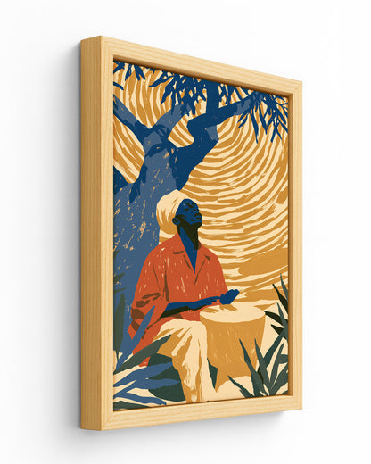 The Drummer - Wood Framed Canvas