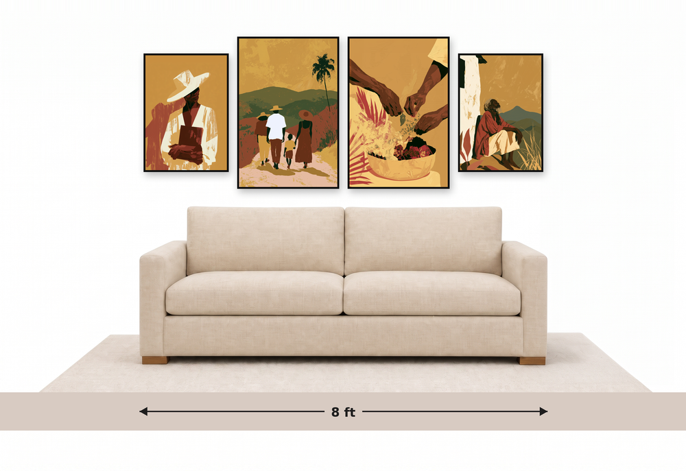 XX Large gallery wall above an 8 ft couch