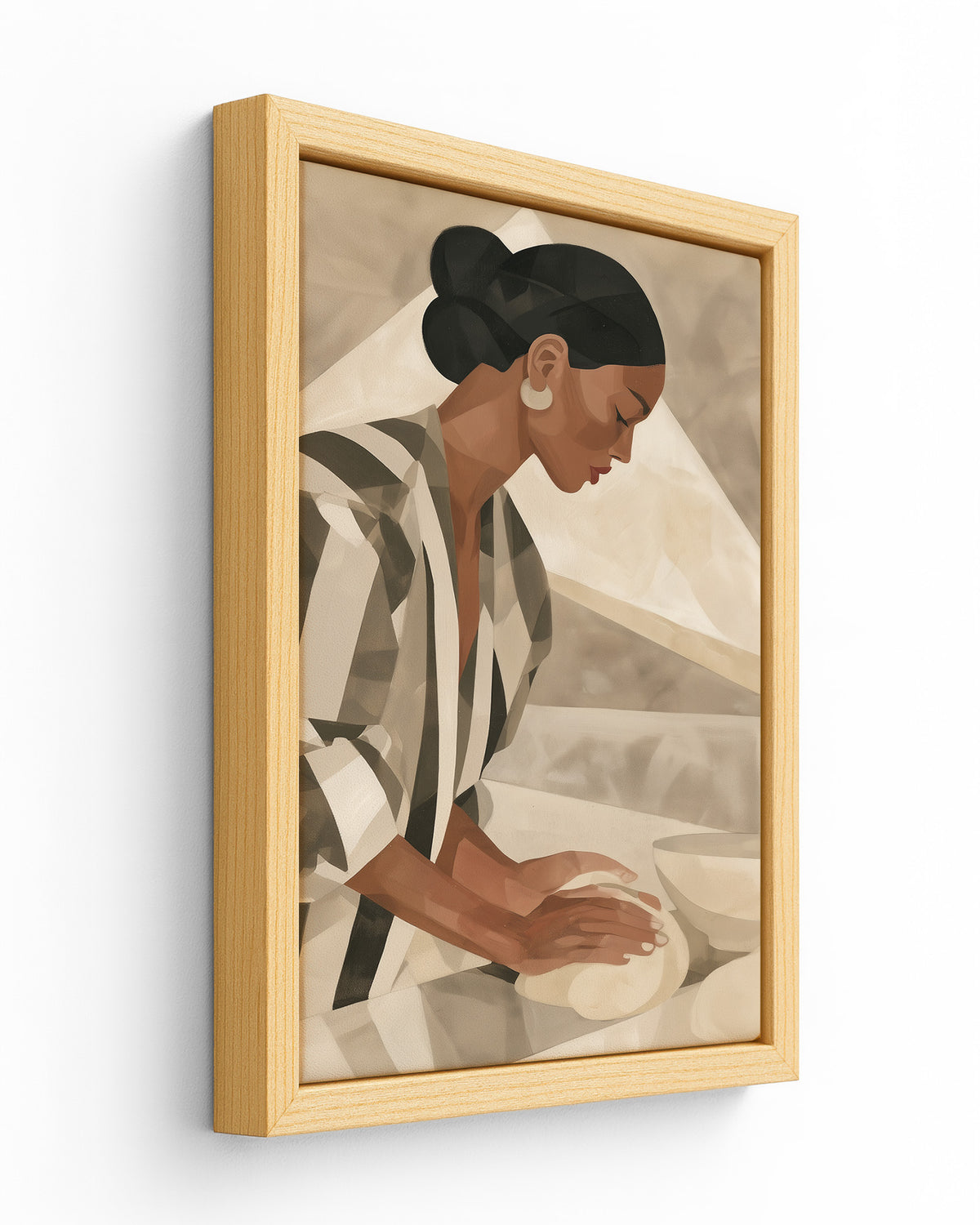 Kneading - Wood Framed Canvas