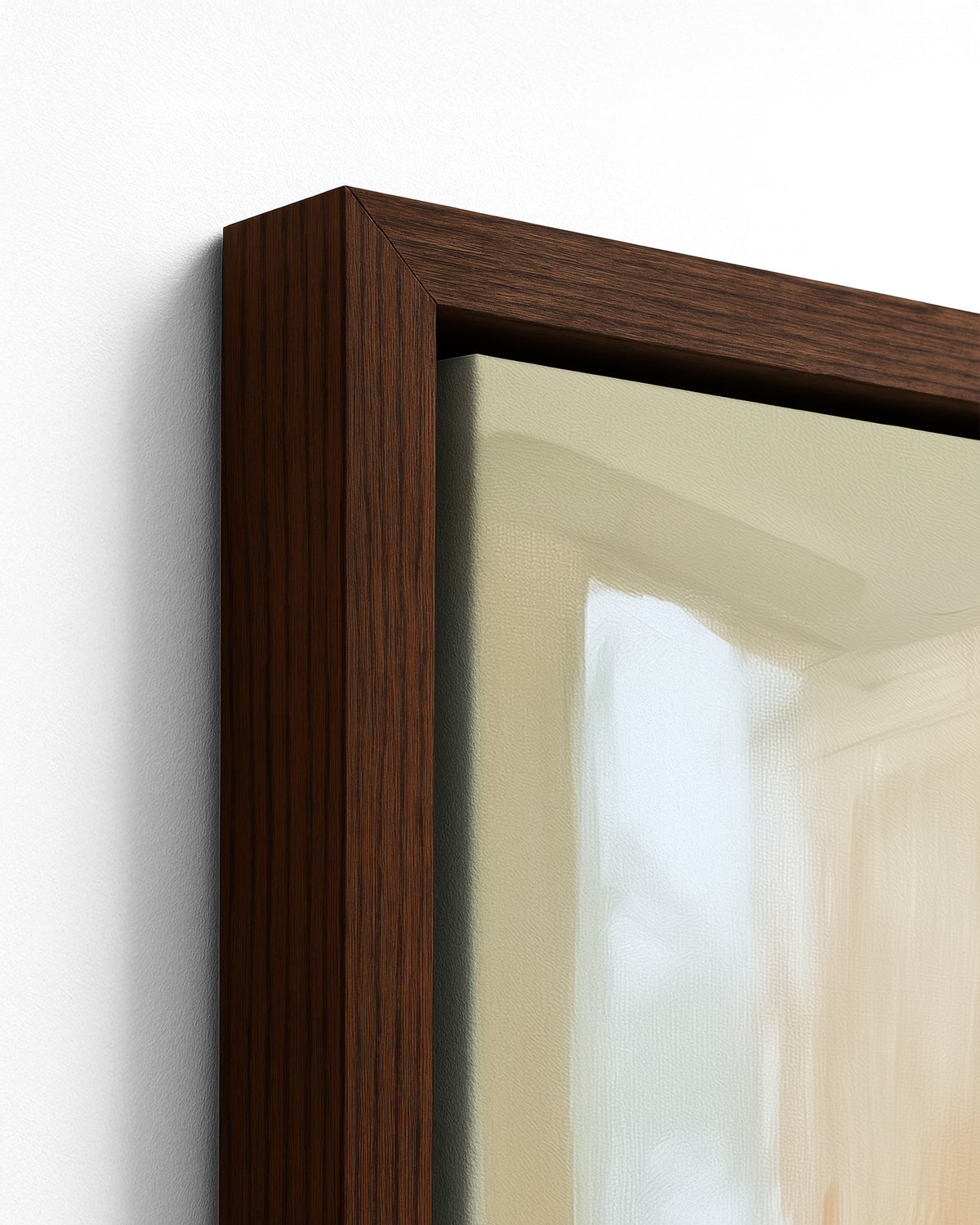 Held - Dark Wood Framed Canvas Detail
