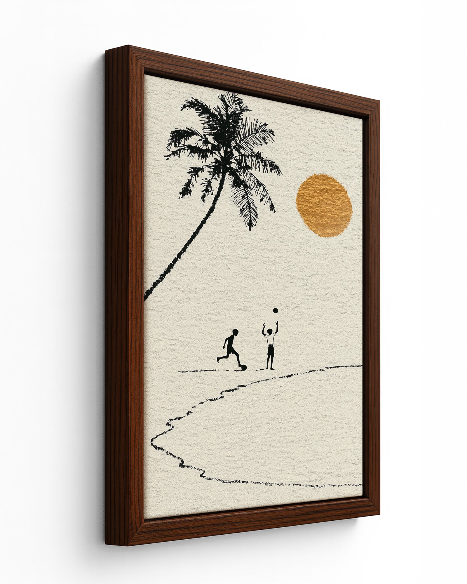 Barefoot Football - Black Framed Canvas