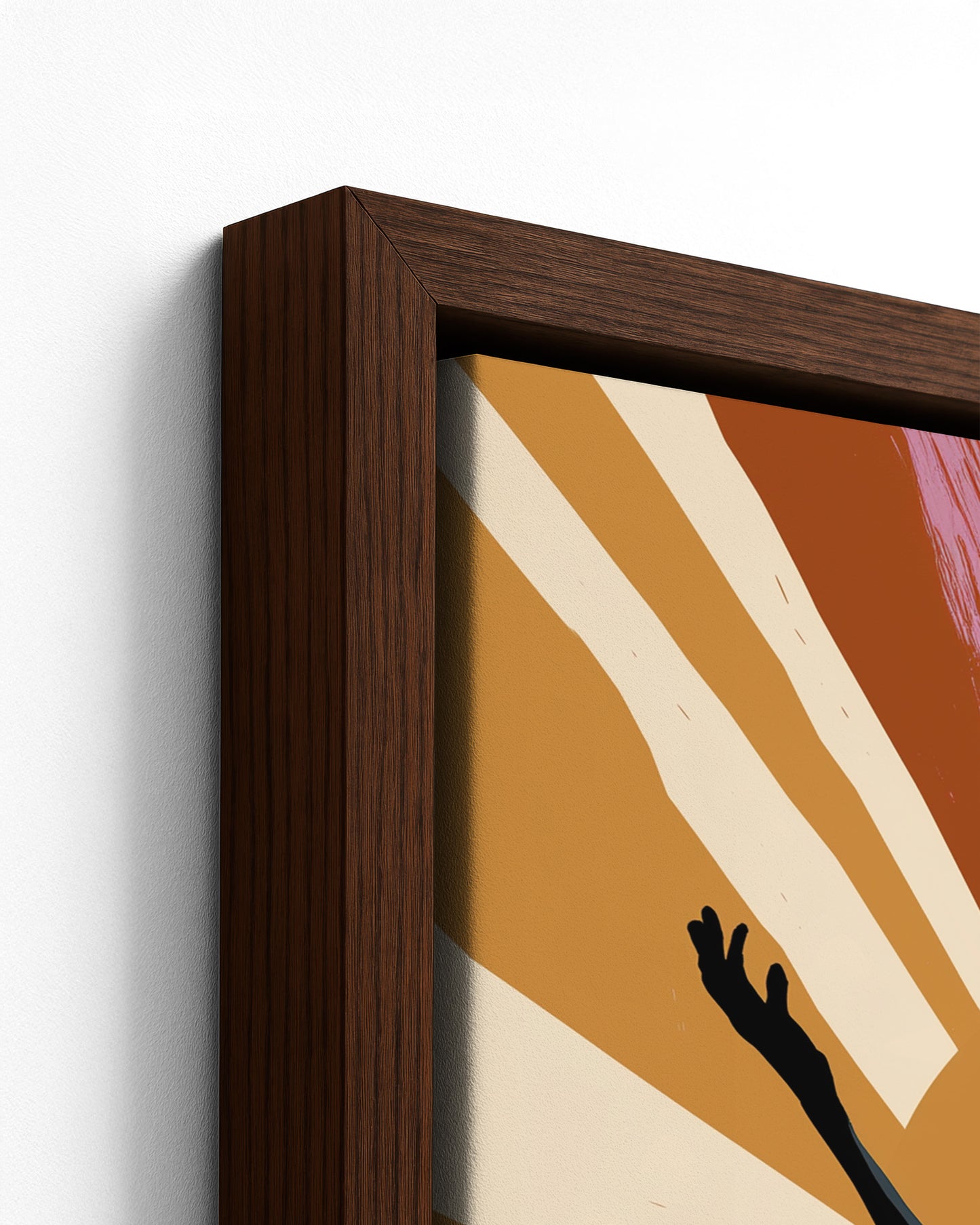 Give Thanks - Dark Wood Framed Canvas Detail