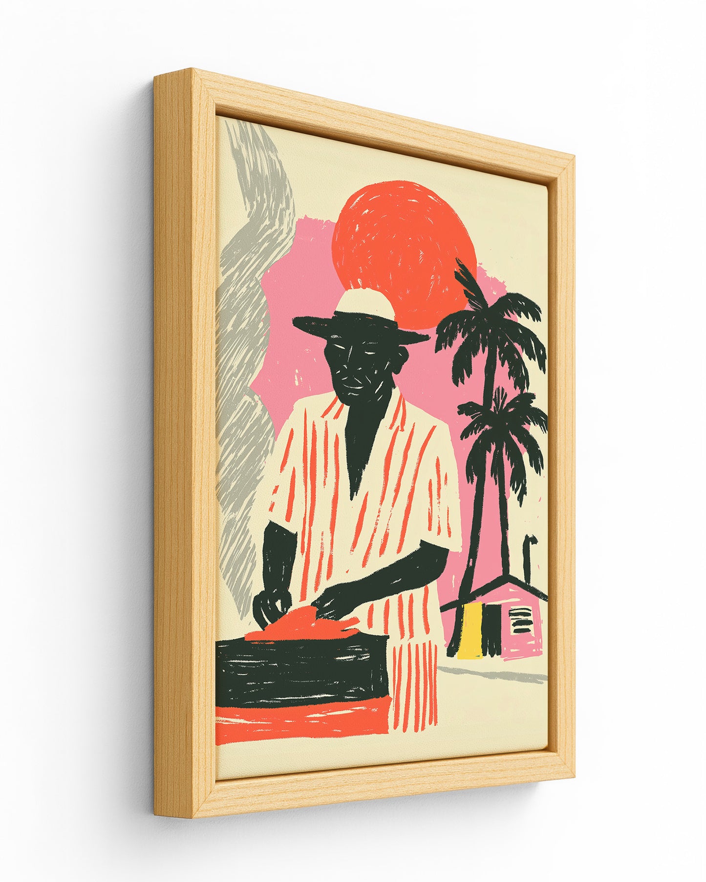 Roadside Fire - Wood Framed Canvas