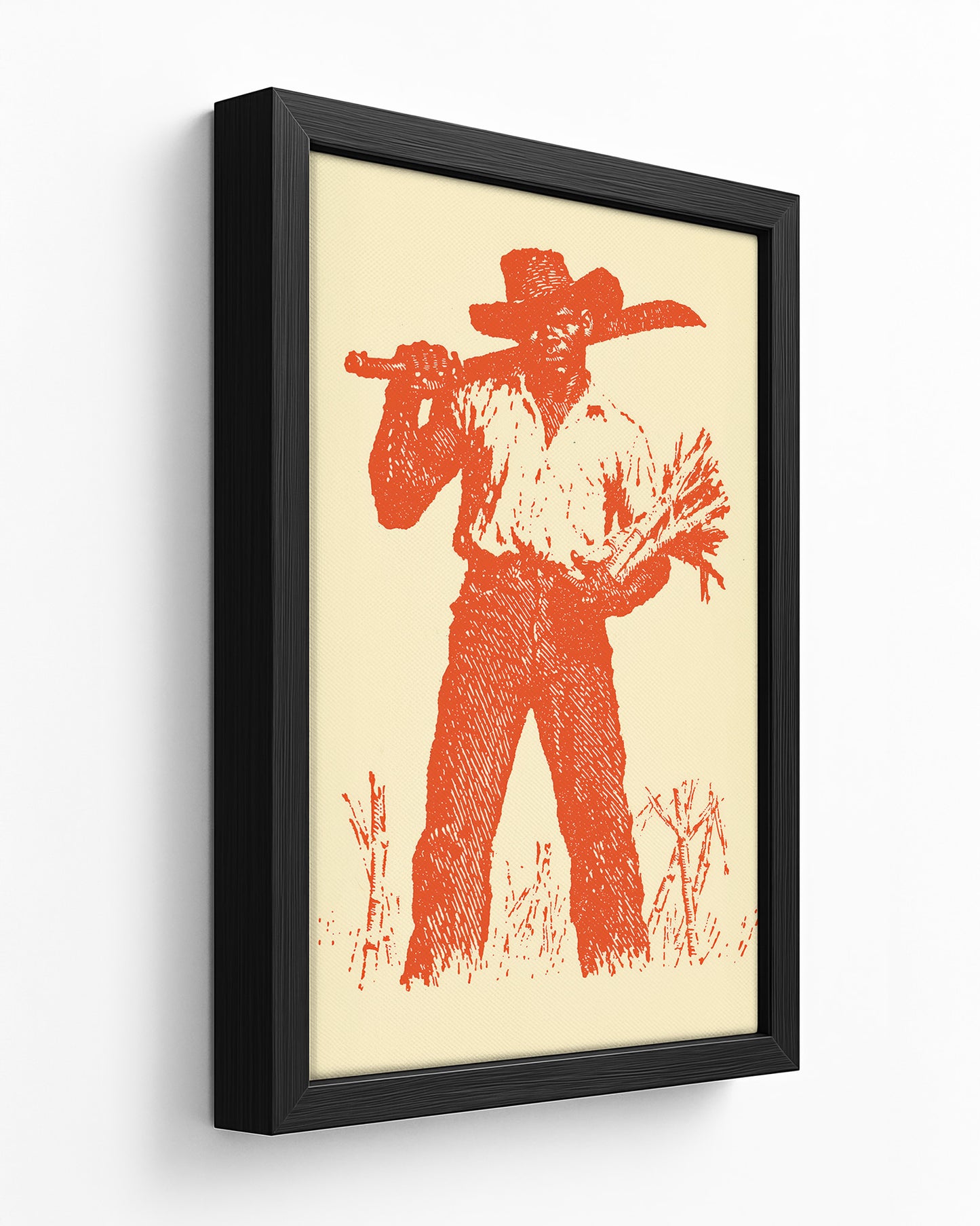 Cane Cutter - Dark Wood Framed Canvas