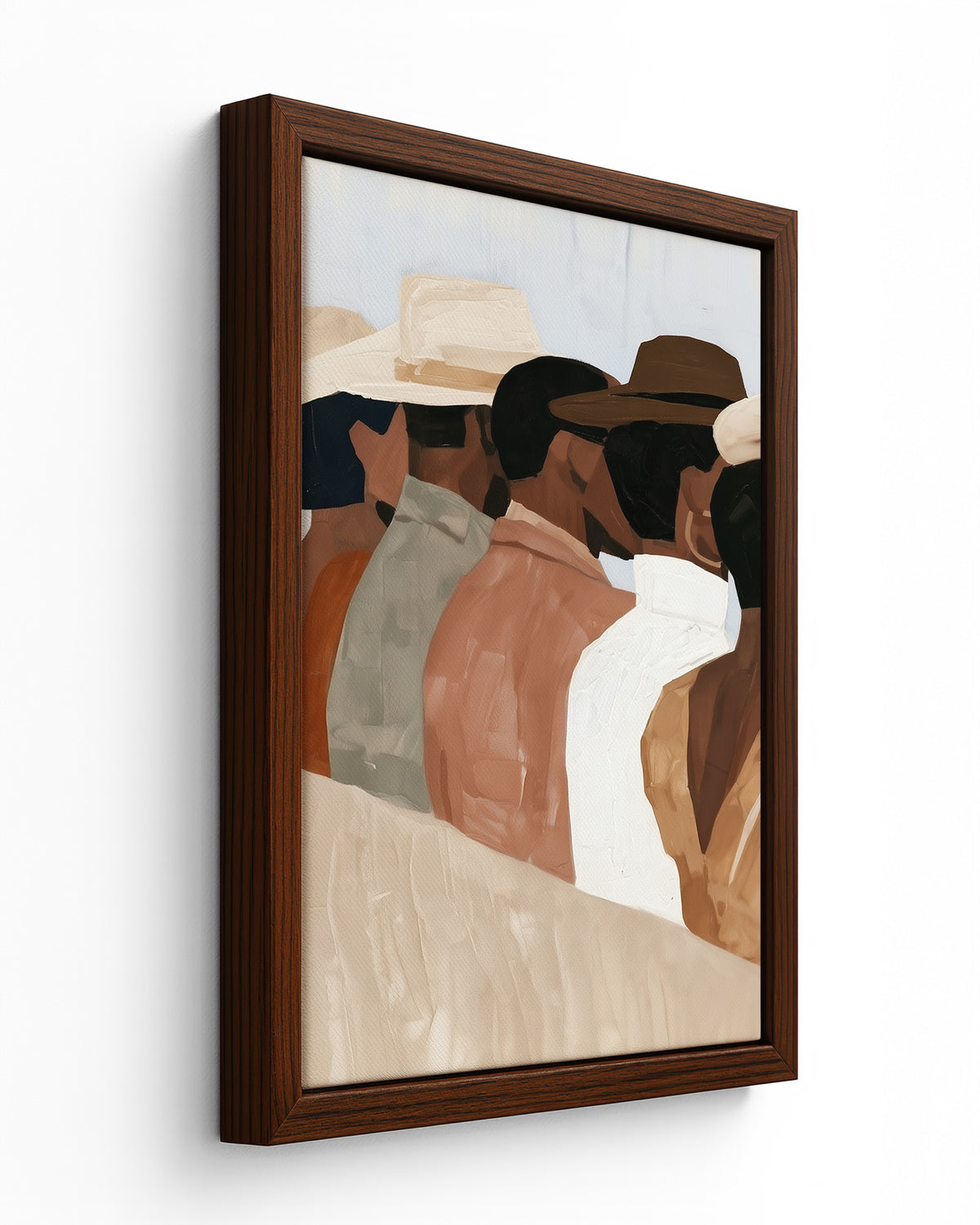 The Back Row - Dark Wood Framed Canvas