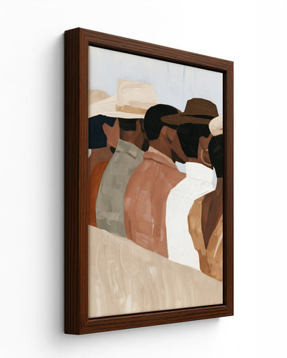 The Back Row - Dark Wood Framed Canvas