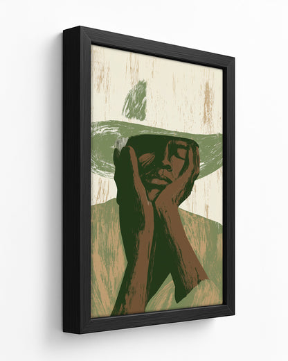 Quiet Hour - Dark Wood Framed Canvas