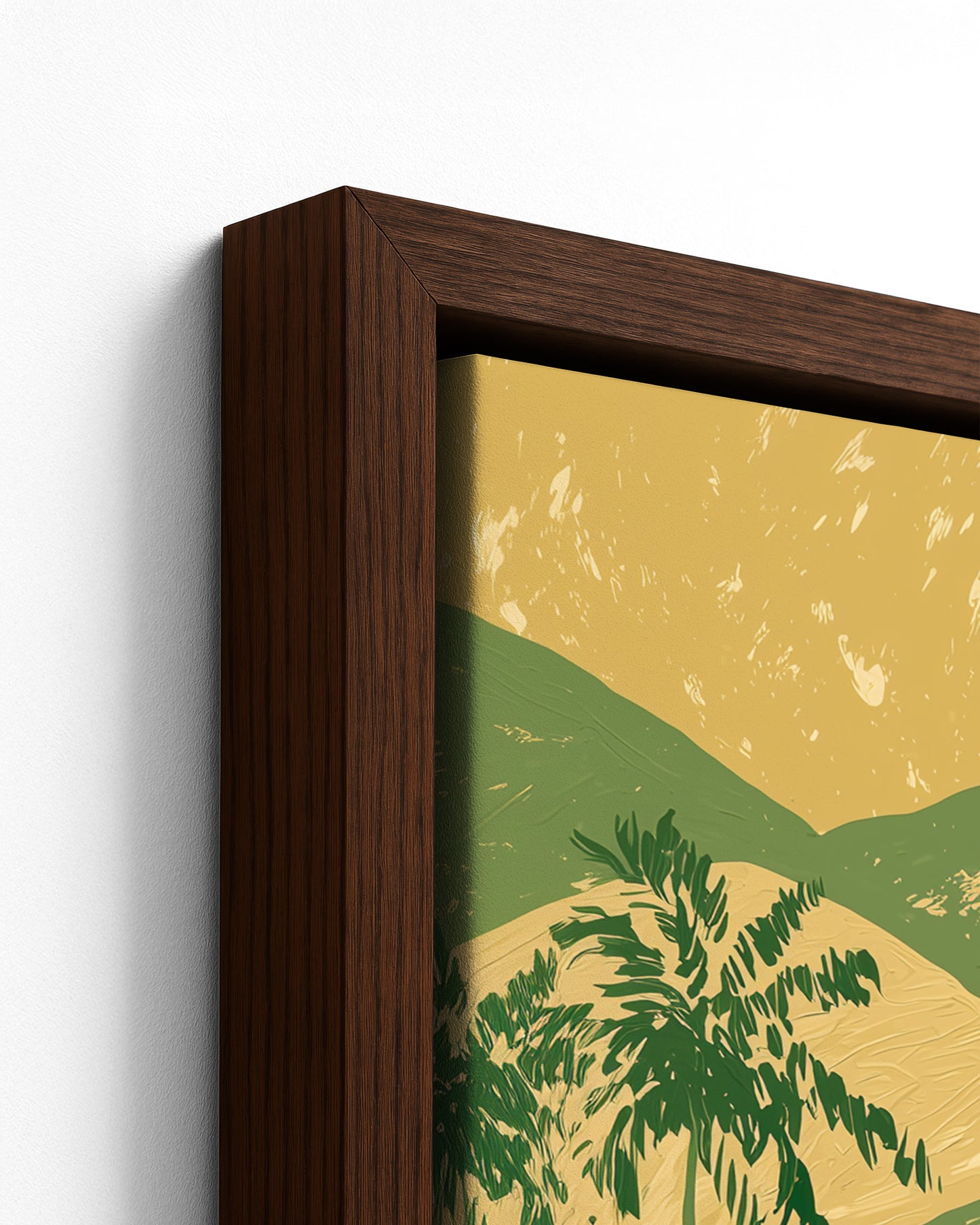 Provision Ground - Dark Wood Framed Canvas Detail