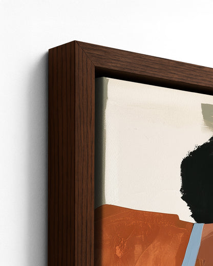 Plates for Home - Dark Wood Framed Canvas Detail