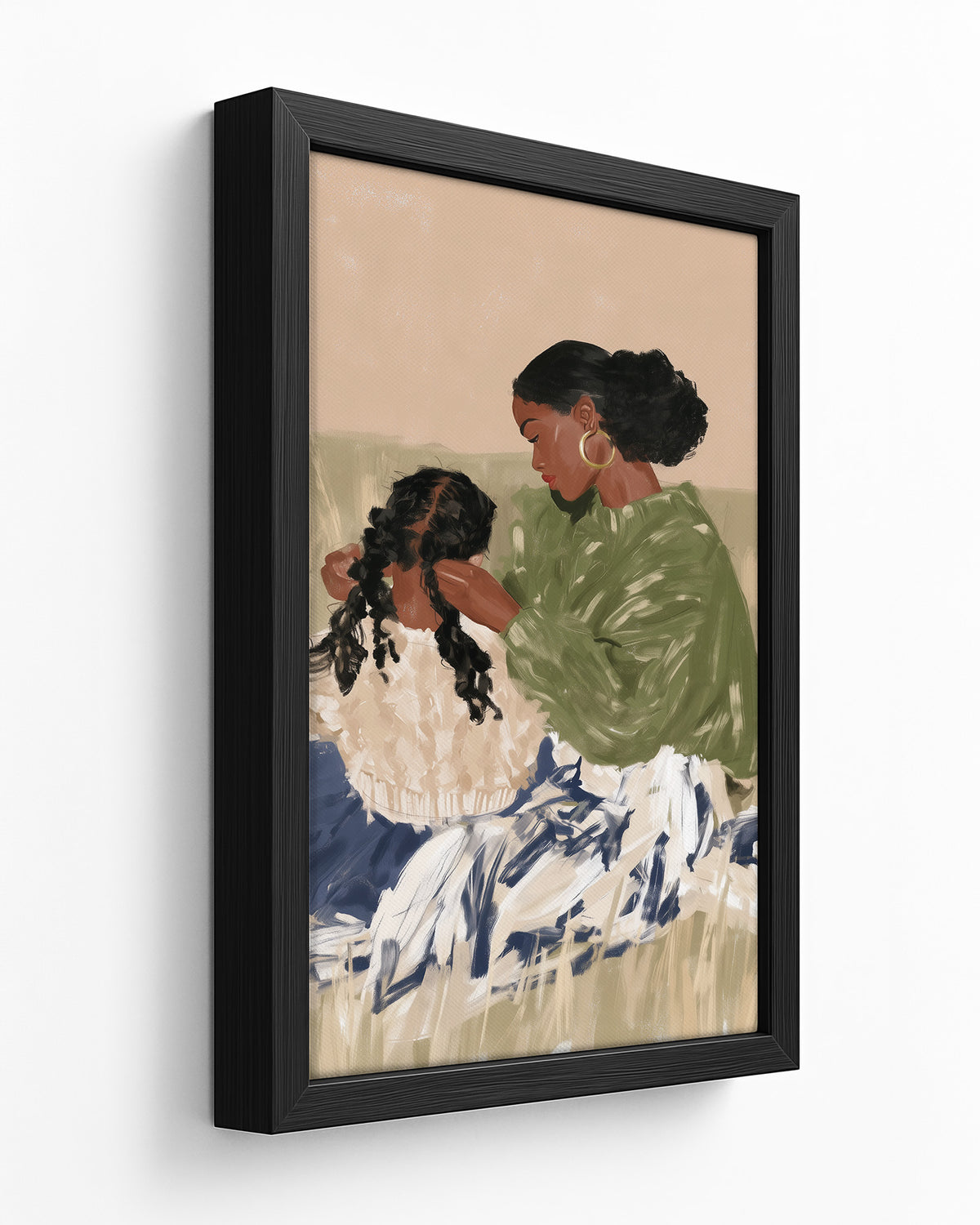 Her Mother's Hands - Black Framed Canvas
