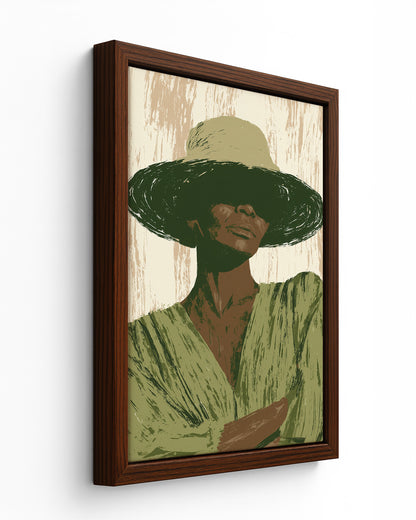 In Her Shade - Black Framed Canvas
