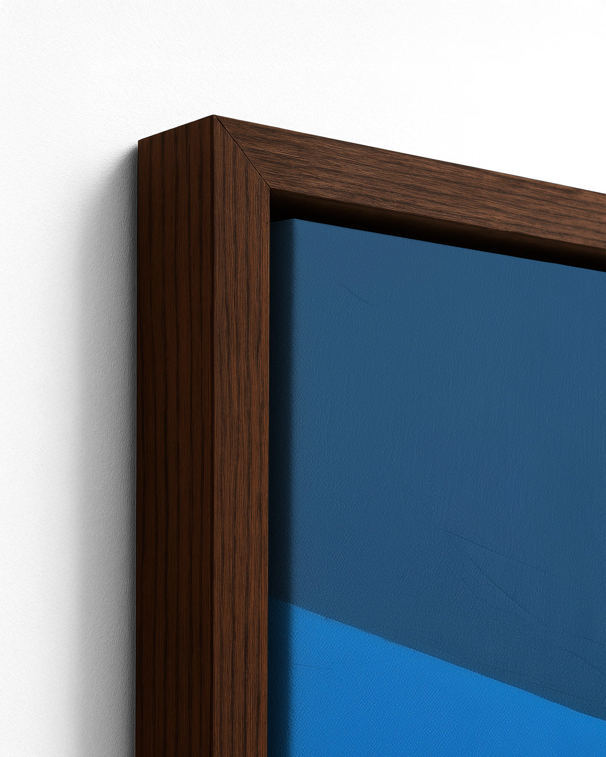 The Hat - Dark Wood Framed Canvas Detail