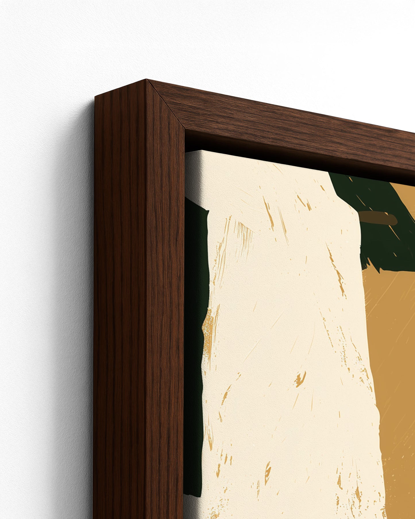 Blue Mountain Morning - Dark Wood Framed Canvas Detail