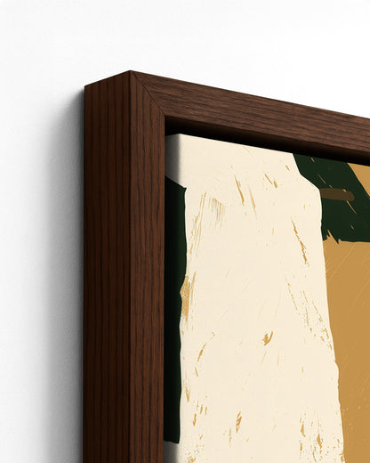 Blue Mountain Morning - Dark Wood Framed Canvas Detail