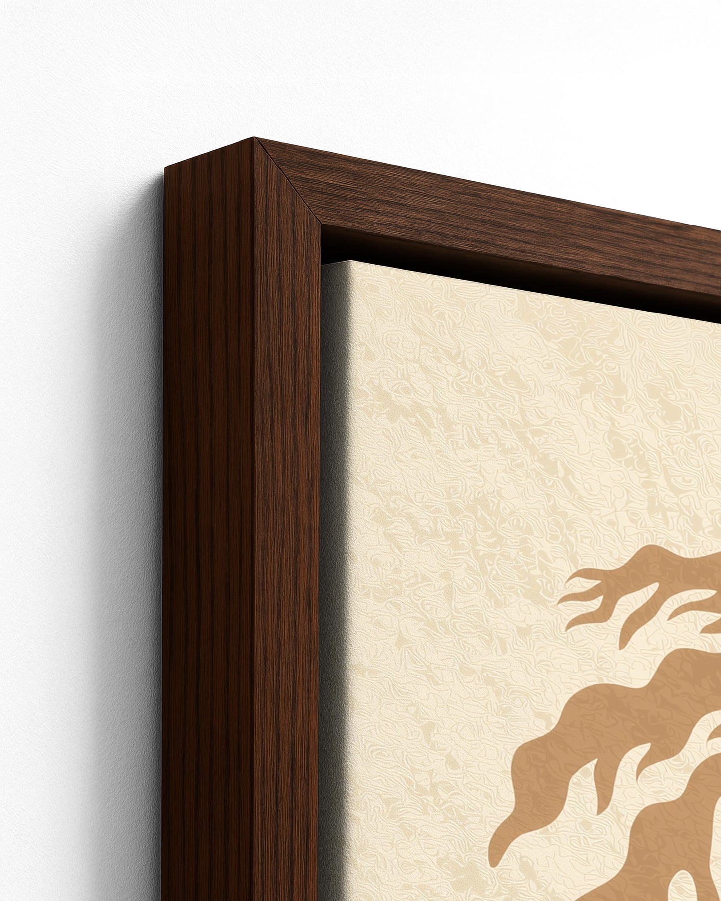 Higher Heights - Dark Wood Framed Canvas Detail