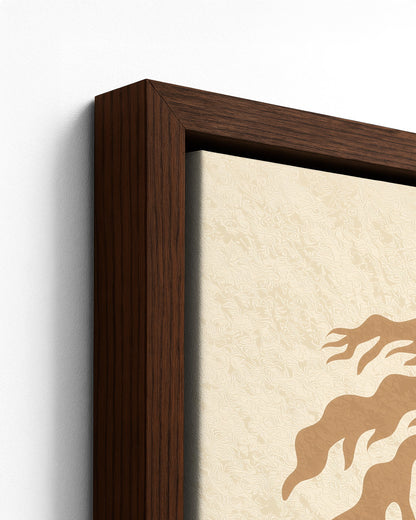 Higher Heights - Dark Wood Framed Canvas Detail