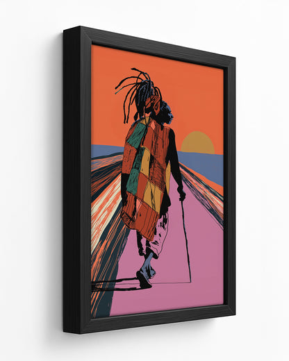 The Long Road Home - Dark Wood Framed Canvas