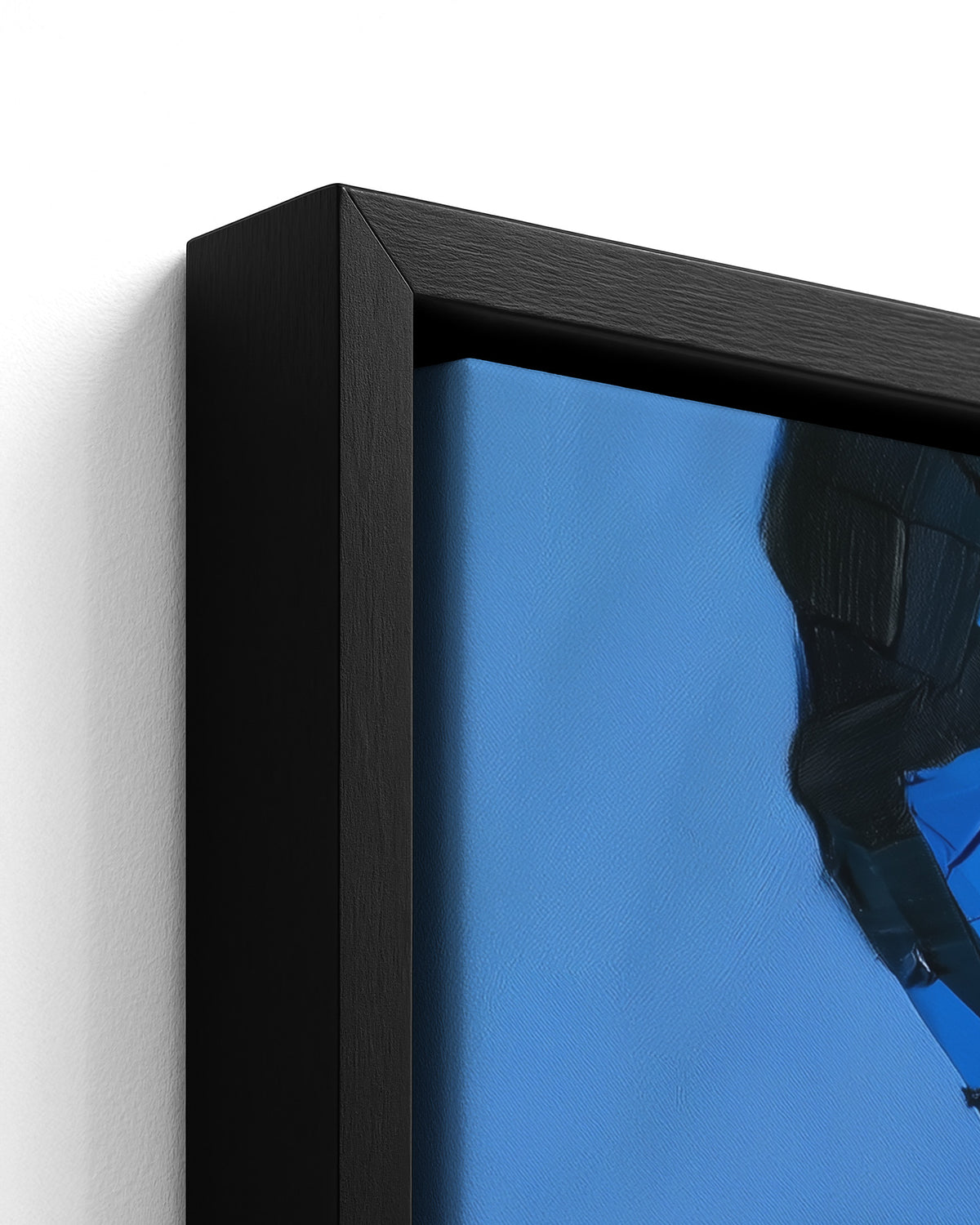 Tied in Blue - Black Framed Canvas Detail