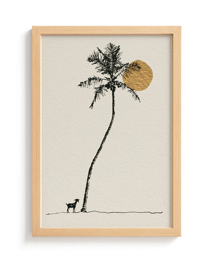 Island Goat - Wood Frame