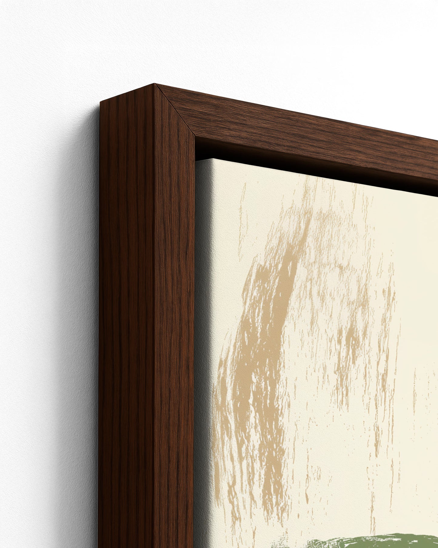 Quiet Hour - Dark Wood Framed Canvas Detail