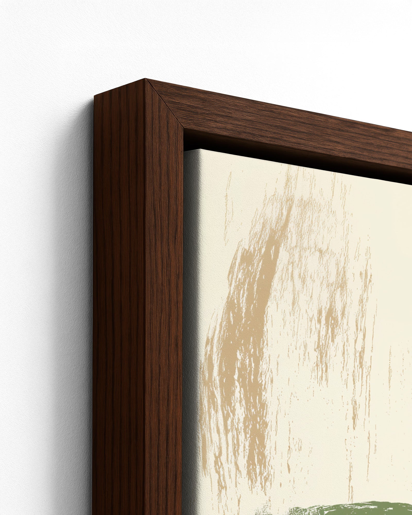 Quiet Hour - Dark Wood Framed Canvas Detail